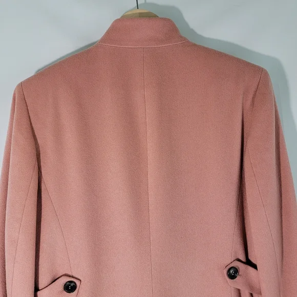 Anne Klein Salmon Pink/Peach 100% Cashmere Single Breasted Peacoat Blazer Size 8 - Picture 7 of 12
